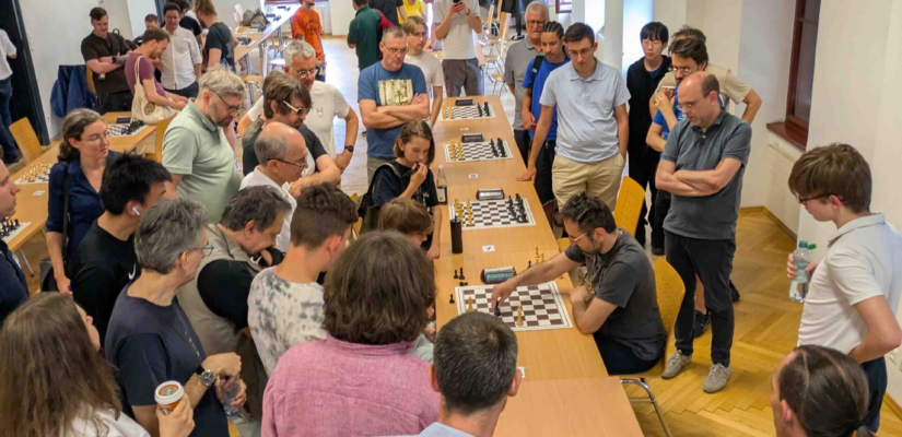 Sapnnende Begegnung auf Brett 6 bei der Steirischen Landesmeisterschaft im Blitzschach am 30.05. in Gleisdorf